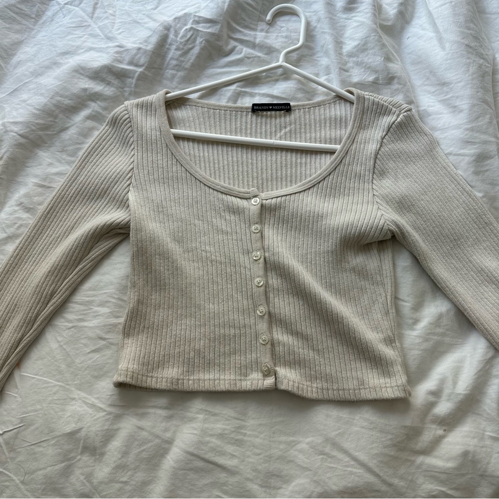 brandy melville button up sweater